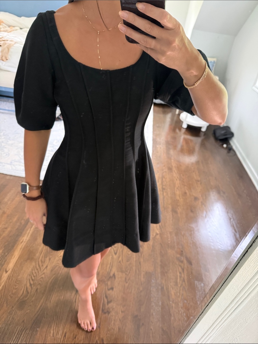 Classic Black Fit-and-Flare Women's Dress